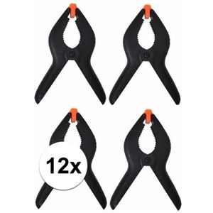 12x Zwarte hobby lijmklemmen 10 cm