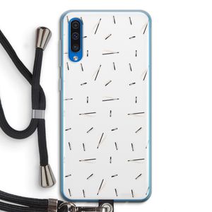 Hipster stripes: Samsung Galaxy A50 Transparant Hoesje met koord