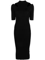 IRO robe nervurée à col montant - Noir