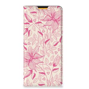 Samsung Galaxy M52 Smart Cover Pink Flowers