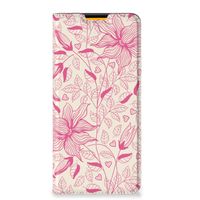 Samsung Galaxy M52 Smart Cover Pink Flowers - thumbnail