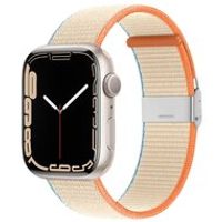 Nylon bandje met klemsluiting - Beige - Geschikt voor Apple Watch 38mm / 40mm / 41mm - thumbnail