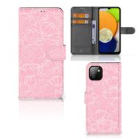 Samsung Galaxy A03 Hoesje White Flowers | Portemonnee hoesje