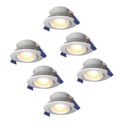 Set van 6 Lima LED inbouwspots - 5 Watt 400 lumen - 4000K neutraal wit - GU10 - Dimbaar - Rond - Kantelbaar - IP65 waterdicht - Wit - Voor binnen, buiten en badkamer