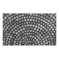 Deurmat - met print - rubber - mozaïek - grijs - 45 x 75 cm - schoonloopmat