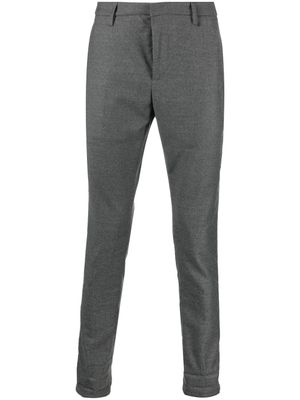 DONDUP pantalon en laine vierge à coupe fuselée - Gris