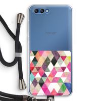 Gekleurde driehoekjes: Honor 10 Transparant Hoesje met koord