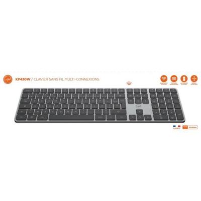 Draadloos toetsenbord - Platte toetsen - MOBILITY LAB - KP430W - AZERTY - FR - Zwart