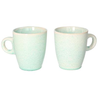Siaki Koffiemok / theemok Faye - set 2x - turquoise - 220 ml - mokken - keramiek