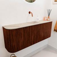 Toiletmeubel Mondiaz Joya Dlux | 113.2 cm | Meubelkleur Ruby | Faye wastafel Frappe Wasbak Midden | Zonder kraangat(en)