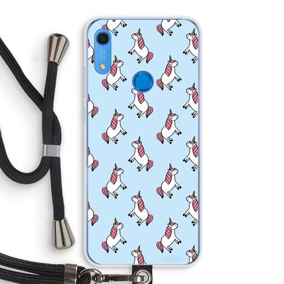 Eenhoorns overal: Huawei Y6s Transparant Hoesje met koord