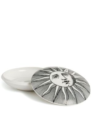 Fornasetti plat en porcelaine Sole décoré à la main - Blanc