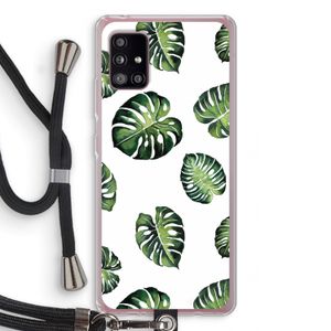 Tropische bladeren: Samsung Galaxy A51 5G Transparant Hoesje met koord