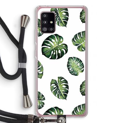 Tropische bladeren: Samsung Galaxy A51 5G Transparant Hoesje met koord