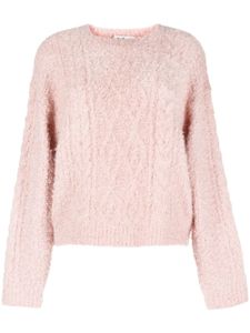 b+ab pull en maille torsadée à effet brossé - Rose