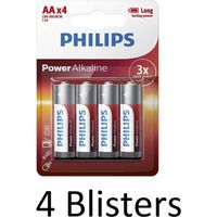 16 Stuks (4 Blisters a 4 st) Philips Power Alkaline AA - thumbnail