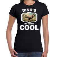 Dieren stoere t-rex dinosaurus t-shirt zwart dames - dinosaurs are cool shirt