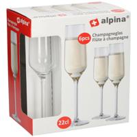 Alpina Champagneglas 220ml set a 6 stuks Alpina Champagneglas 220ml set a 6 stuks