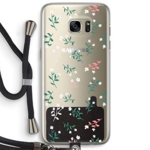 Small white flowers: Samsung Galaxy S7 Edge Transparant Hoesje met koord