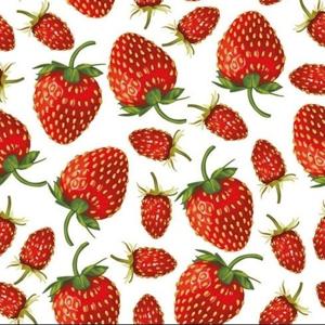 Servetten aardbeien print - 20x st - 33 x 33 cm - 3-laags papier - zomer thema - fruit