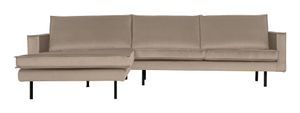 BePureHome Loungebank 'Rodeo' Links, Velvet, kleur Khaki