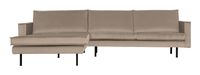 BePureHome Loungebank 'Rodeo' Links, Velvet, kleur Khaki