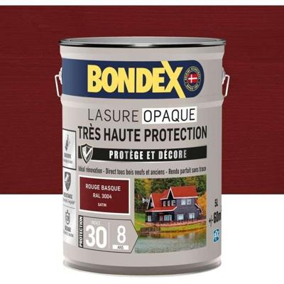 Zeer hoge bescherming dekkende beits - Baskisch rood RAL 3004 satijn - BONDEX - 5 L