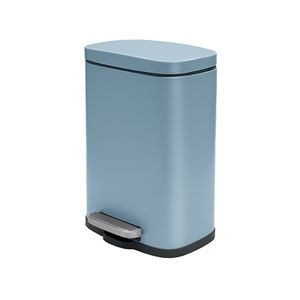 Spirella Pedaalemmer Venice - blauw - 5 liter - metaal - L21 x H30 cm - soft-close - toilet/badkamer   -