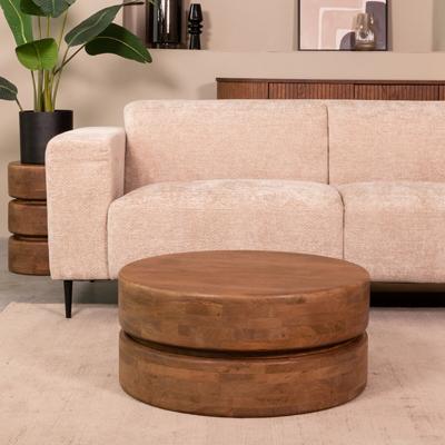 LABEL51 Ronde Salontafel 'Milly' Naturel Mangohout, 70cm