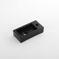 QeramiQ Fuente Fontein - 38x18.5x9cm - keramiek - kraangat rechts - Mat Zwart E-8020R-MBL