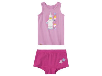 LEGO Kinder ondergoed-set, 2-dlg. met ronde hals (Iconic: lichtroze/roze, 110/116)