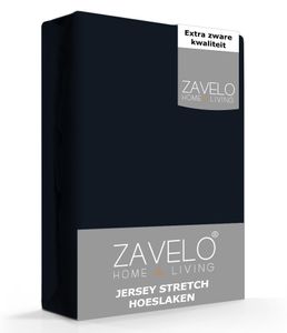 Zavelo® Jersey Hoeslaken Navy-2-persoons (140x200 cm)