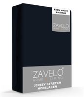 Zavelo® Jersey Hoeslaken Navy-Lits-jumeaux (180x200 cm)