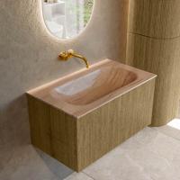 Badmeubel Mondiaz Kurve-Dlux | 80 cm | Meubelkleur Dusk | Wastafelkleur Saba | Solid surface | Wasbak midden spoelbak | Zonder kraangat(en) Badmeubel Mondiaz Kurve-Dlux | 80 cm | Meubelkleur Dusk | Wastafelkleur Saba | Solid surface | Wasbak midden spoelbak | Zonder kraangat(en)