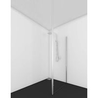 Van Rijn Products ST01 Vaste wand breedte incl. RVS paal 50 Ø 56 cm B. 200 cm H. 8 mm helder clearglas. RVS U-profiel ST0150INL