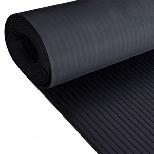 VidaXL Vloermat anti-slip 3 mm 1,5x4 m rubber brede ribbel
