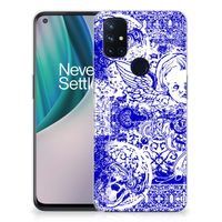 Silicone Back Case OnePlus Nord N10 5G Angel Skull Blauw - thumbnail