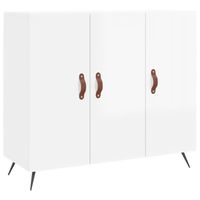 The Living Store Dressoir - Modern - Kast - 90 x 34 x 80 cm - Hoogglans wit - thumbnail