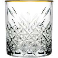 Pasabahce Tumbler met gouden rand Timeless 35.5 cl - Transparant Goud - Luxe drinkglas voor stijlvolle gelegenheden - thumbnail