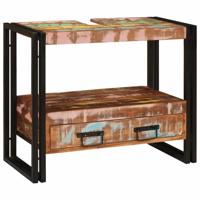 Wastafelonderkast met lade met plank Massief Gerecycled Hout, Ijzer