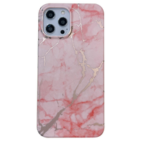 iPhone SE 2022 hoesje - Backcover - Softcase - Marmer - TPU - Roze