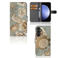 Hoesje voor Samsung Galaxy S23 FE Vintage Bird Flowers | Portemonnee hoesje