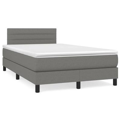 Boxspring met matras stof donkergrijs 120x190 cm
