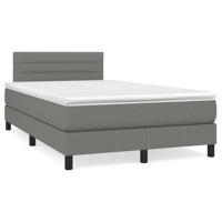 Boxspring met matras stof donkergrijs 120x190 cm