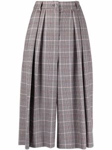 Alberta Ferretti pantalon court à carreaux - Gris