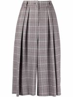 Alberta Ferretti pantalon court à carreaux - Gris