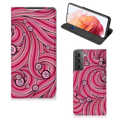 Samsung Galaxy S21 | Bookcase | Swirl Pink