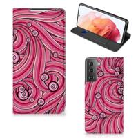 Samsung Galaxy S21 | Bookcase | Swirl Pink
