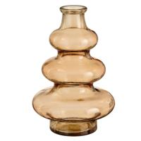 Bloemenvaas Sira - transparant glas - bruin - D14,5 x H22 cm - vaas - sierlijk model