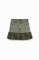 Denim minirok met ruches - GREEN - 34